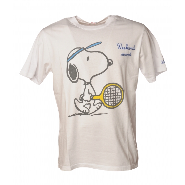 MC2 Saint Barth - T-Shirt Man Snoopy Weekend - White - Luxury Exclusive Collection