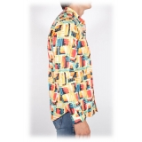 Poggianti 1985 - Camicia Fantasia Collo Coreano Multicolor - Handmade in Italy - New Luxury Exclusive Collection