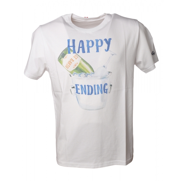 MC2 Saint Barth - T-Shirt Happy Ending - White - Luxury Exclusive Collection