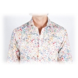 Poggianti 1985 - Linen Fantasy Shirt French Collar - Handmade in Italy - New Luxury Exclusive Collection