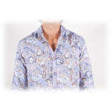 Poggianti 1985 - Linen Fantasy Shirt French Collar - Handmade in Italy - New Luxury Exclusive Collection