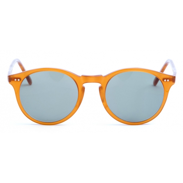 orange rimmed sunglasses