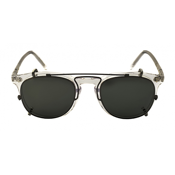 David Marc - LUCIANO SUN-CLIP GUN METAL - Sunglasses - Handmade in Italy - David Marc Eyewear