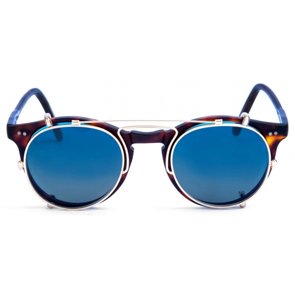 David Marc - ADAMO SUN-CLIP GOLD - Blonde Havana - Sunglasses - Handmade in Italy - David Marc Eyewear