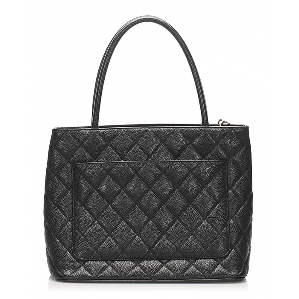 Chanel Vintage - Caviar Medallion Tote Bag - Black - Caviar Leather Handbag  - Luxury High Quality - Avvenice