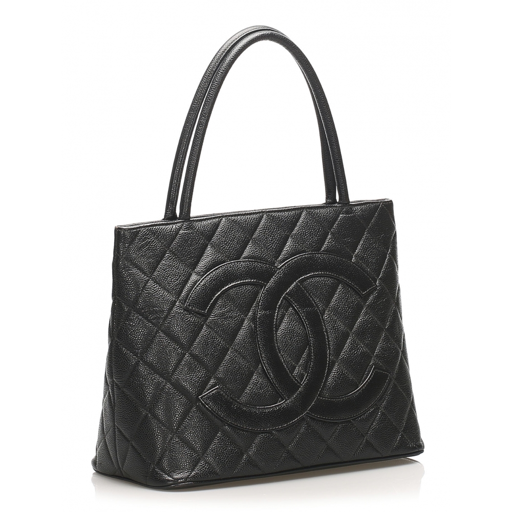 Vintage CHANEL Black Caviar 2010 Quilted Medallion Timeless Tote