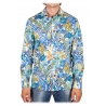 Poggianti 1985 - Camicia Fantasia Lino Collo Francese - Handmade in Italy - New Luxury Exclusive Collection