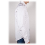Poggianti 1985 - White Poplin Shirt Italian Collar - Handmade in Italy - New Luxury Exclusive Collection
