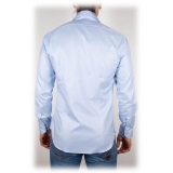 Poggianti 1985 - Light Blue Oxford French Collar Shirt - Handmade in Italy - New Luxury Exclusive Collection