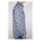 Poggianti 1985 - Blue Fantasy Shirt Italian Collar - Handmade in Italy - New Luxury Exclusive Collection