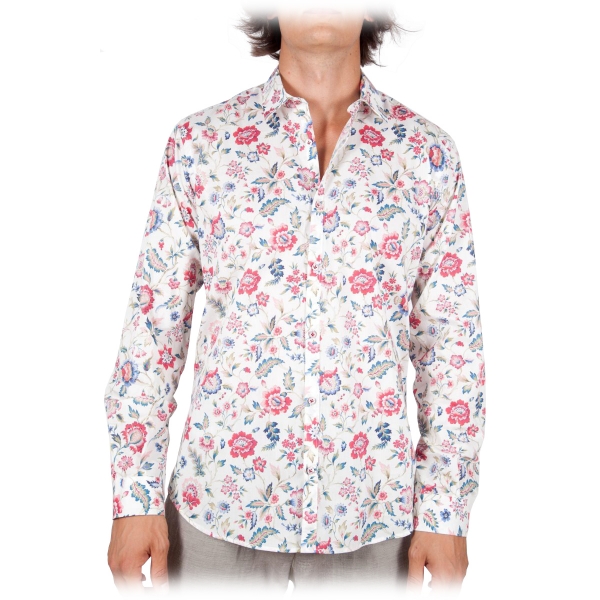 Poggianti 1985 - Multicolor Soft Collar Shirt - Handmade in Italy - New Luxury Exclusive Collection