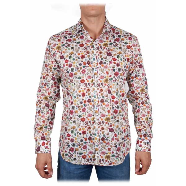 Poggianti 1985 - Multicolor Soft Collar Shirt - Handmade in Italy - New Luxury Exclusive Collection