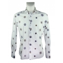 Poggianti 1985 - Patterned Shirt with Soft Embroidery Collar - Handmade in Italy - New Luxury Exclusive Collection