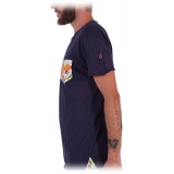 Poggianti 1985 - T-Shirt Cotone 853-01 Blu - Handmade in Italy - New Luxury Exclusive Collection