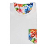 Poggianti 1985 - Cotton T-Shirt 853-01 White - Handmade in Italy - New Luxury Exclusive Collection