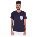 Poggianti 1985 - T-Shirt Cotone 924-02 Blu - Handmade in Italy - New Luxury Exclusive Collection
