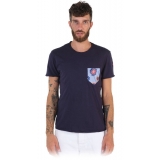 Poggianti 1985 - Cotton T-Shirt 957-02 Blue - Handmade in Italy - New Luxury Exclusive Collection