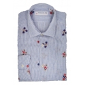 Poggianti 1985 - Light Blue Soft Collar Fantasy Shirt - Handmade in Italy - New Luxury Exclusive Collection