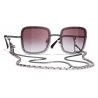 Chanel - Square Sunglasses - Dark Silver Pink - Chanel Eyewear