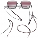 Chanel - Occhiali da Sole Quadrati - Argento Scuro Rosa - Chanel Eyewear
