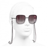 Chanel - Occhiali da Sole Quadrati - Argento Scuro Rosa - Chanel Eyewear