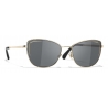 Chanel - Occhiali da Sole Cat-Eye - Oro Grigio - Chanel Eyewear