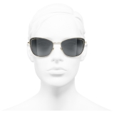 Chanel - Occhiali da Sole Cat-Eye - Oro Grigio - Chanel Eyewear