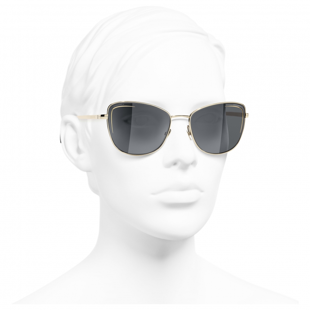 Chanel - Cat-Eye Sunglasses - Gold Gray - Chanel Eyewear - Avvenice