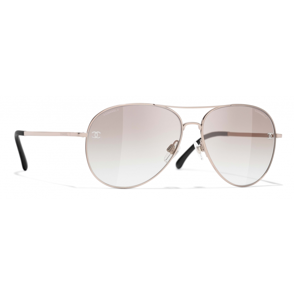 Chanel - Pilot Sunglasses - Pink Gold Beige - Chanel Eyewear - Avvenice
