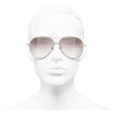 Chanel - Occhiali da Sole Pilota - Rosa Dorato Beige - Chanel Eyewear