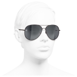 Chanel - Occhiali da Sole Pilota - Marrone Grigio - Chanel Eyewear