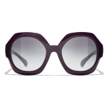 Chanel - Round Sunglasses - Purple Gray - Chanel Eyewear