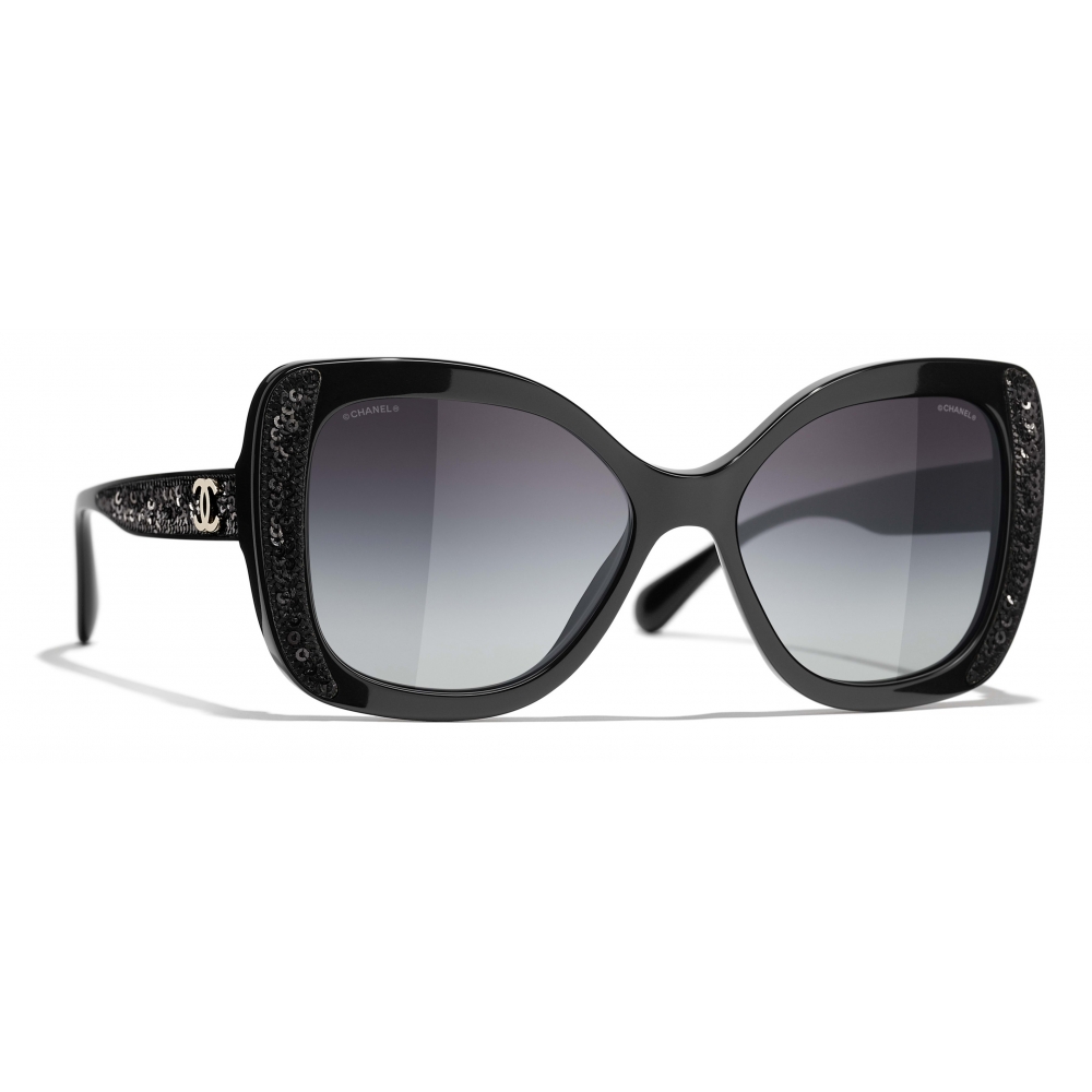 Chanel - Butterfly Sunglasses - Black Gray - Chanel Eyewear
