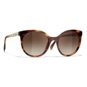 Chanel - Pantos Sunglasses - Tortoise Brown - Chanel Eyewear