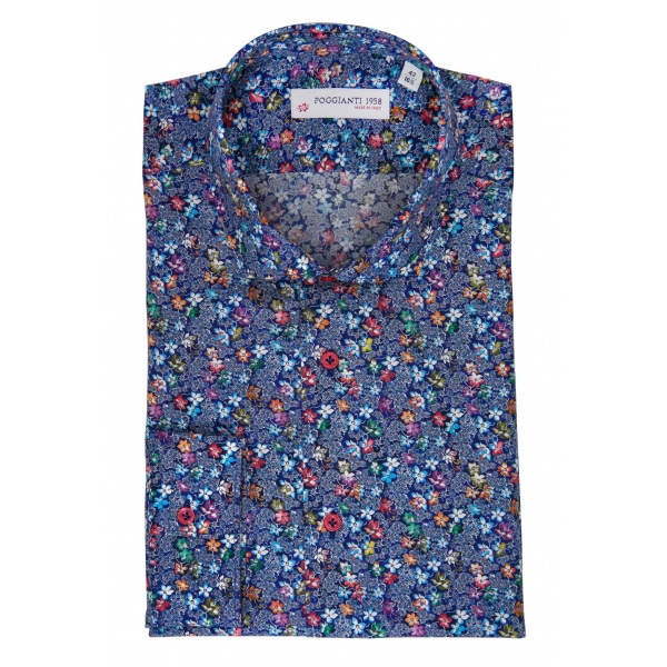Poggianti 1985 - Fancy Shirt Stiff Collar D - Handmade in Italy - New Luxury Exclusive Collection