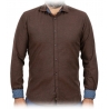 Poggianti 1985 - Flannel Shirt with Fantasy Contrasts - Handmade in Italy - New Luxury Exclusive Collection