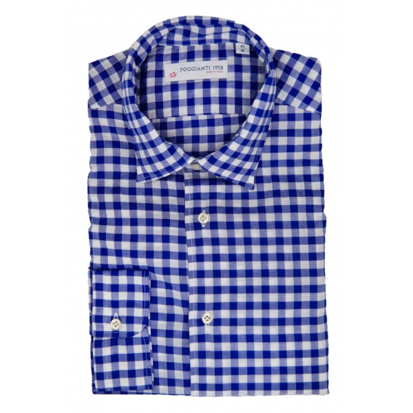 Poggianti 1985 - Soft Collar Check Shirt - Handmade in Italy - New Luxury Exclusive Collection