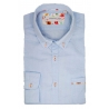 Poggianti 1985 - Camicia Tinta Unita Celeste Collo Morbido - Handmade in Italy - New Luxury Exclusive Collection