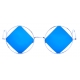 David Marc - GIORGIA SQ GOLD BLU MIRROR - Sunglasses - Handmade in Italy - David Marc Eyewear