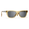 Chanel - Rectangular Sunglasses - Yellow Gray - Chanel Eyewear