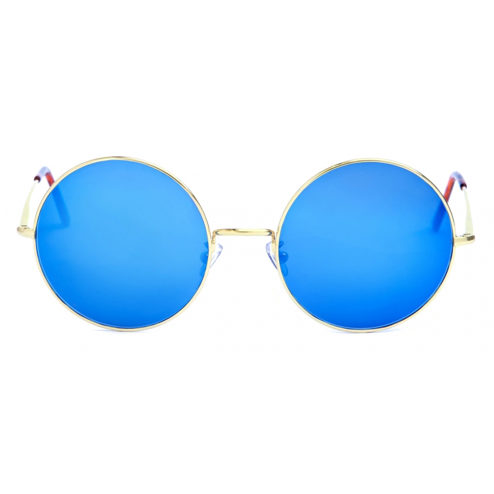 David Marc - GIORGIA GOLD BLU MIRROR - Sunglasses - Handmade in Italy - David Marc Eyewear
