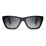 Chanel - Rectangular Sunglasses - Black Gray - Chanel Eyewear