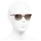 Chanel - Occhiali da Sole Rettangolari - Rosa Marrone - Chanel Eyewear
