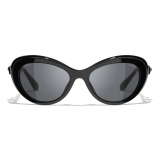 Chanel - Cat-Eye Sunglasses - Black Gray - Chanel Eyewear