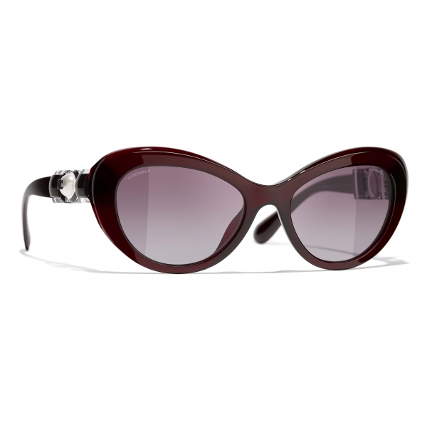 Chanel - Cat-Eye Sunglasses - Dark Red - Chanel Eyewear