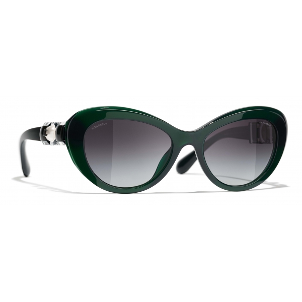 Chanel - Cat-Eye Sunglasses - Dark Green Gray - Chanel Eyewear - Avvenice