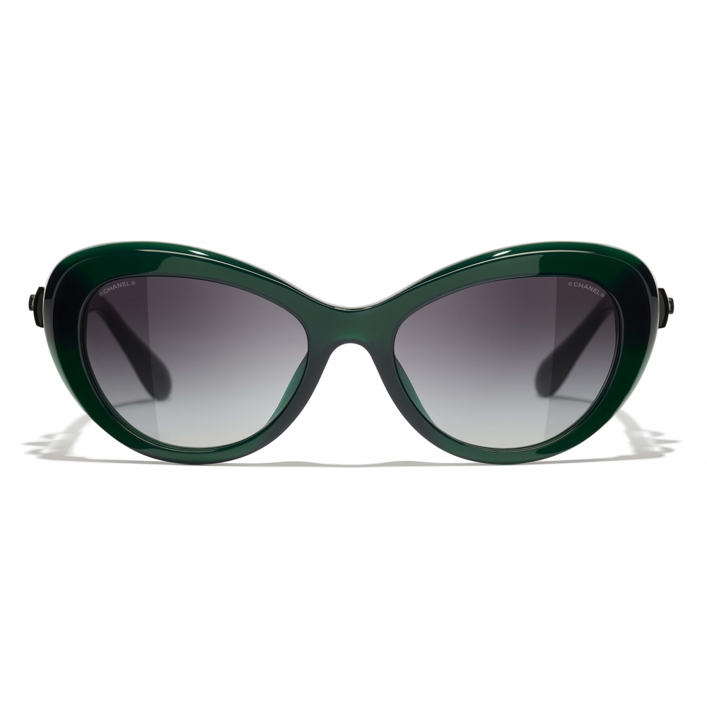 Chanel - Cat-Eye Sunglasses - Dark Green Gray - Chanel Eyewear - Avvenice