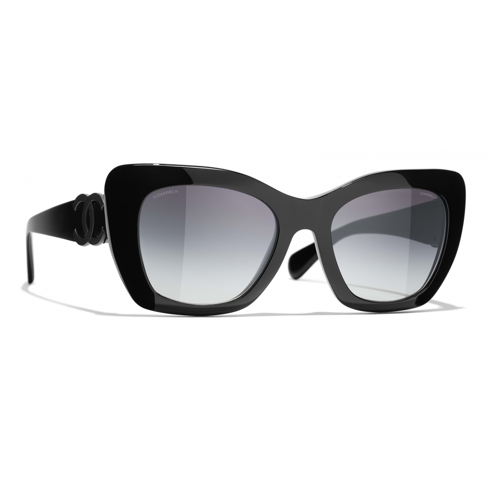 Chanel - Cat-Eye Sunglasses - Black Gold Gray - Chanel Eyewear - Avvenice