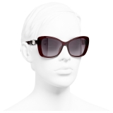 Chanel - Occhiali da Sole a Farfalla - Rosso Scuro - Chanel Eyewear