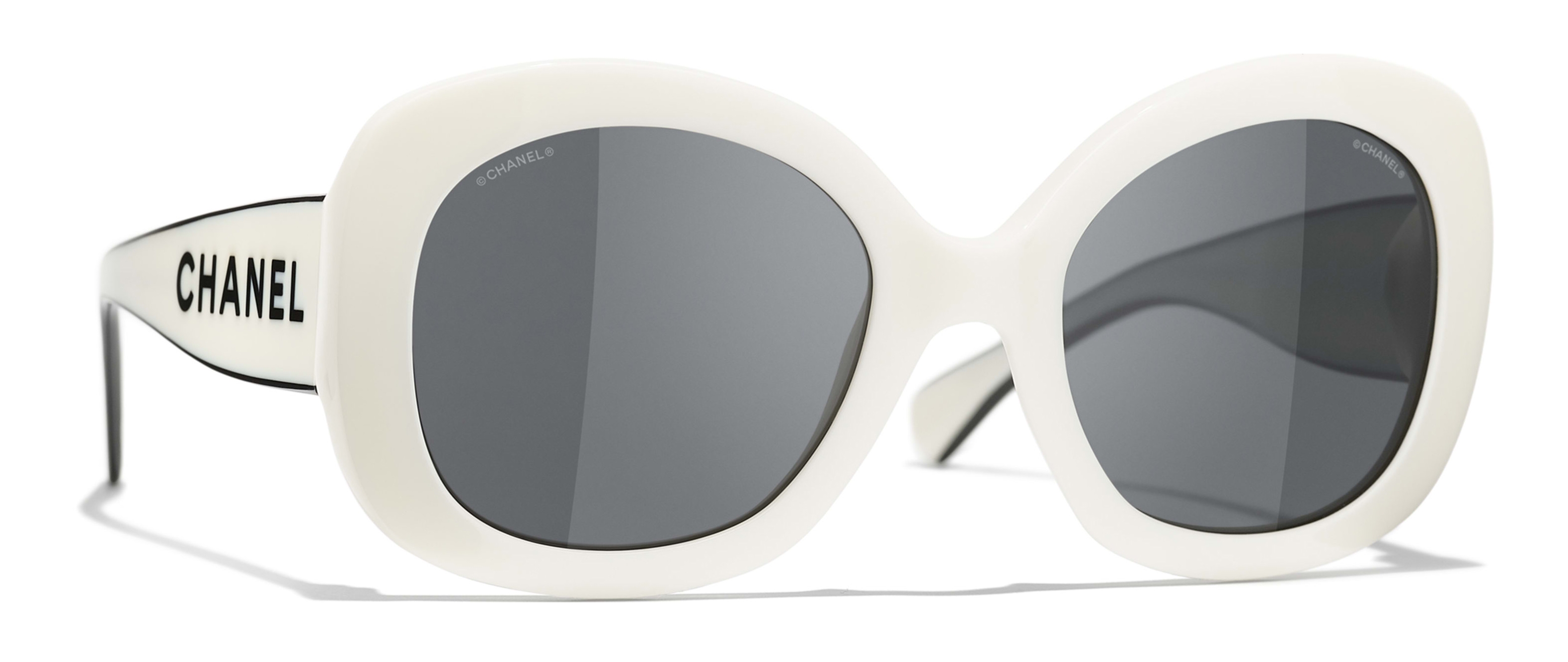 Chanel Oversized Square Sunglasses Tweed Gray 1741903